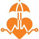 medical » HCi icon of an umbrella over a heart » HCi