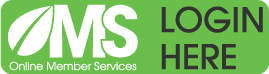 HCi OMS login Login button for HCi OMS (Online Member Services) - green background